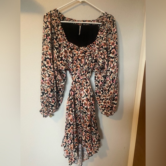 Free People Jael Printed Mini Dress, Floral Black, Size Small - Picture 3 of 6